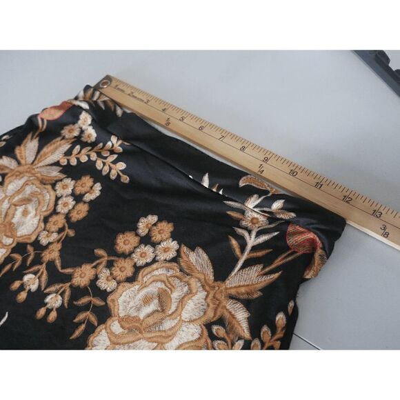 Women's Black & Gold Abstract Maxi Skirt S #2025-B5 - Picture 4 of 7
